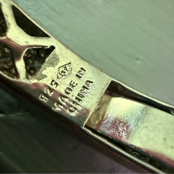 925 Sterling Silver CZ Bangle Bracelet - Picture 4 of 13